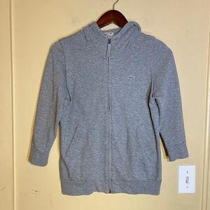 Lacoste Heather Gray Zip-Up Hoodie